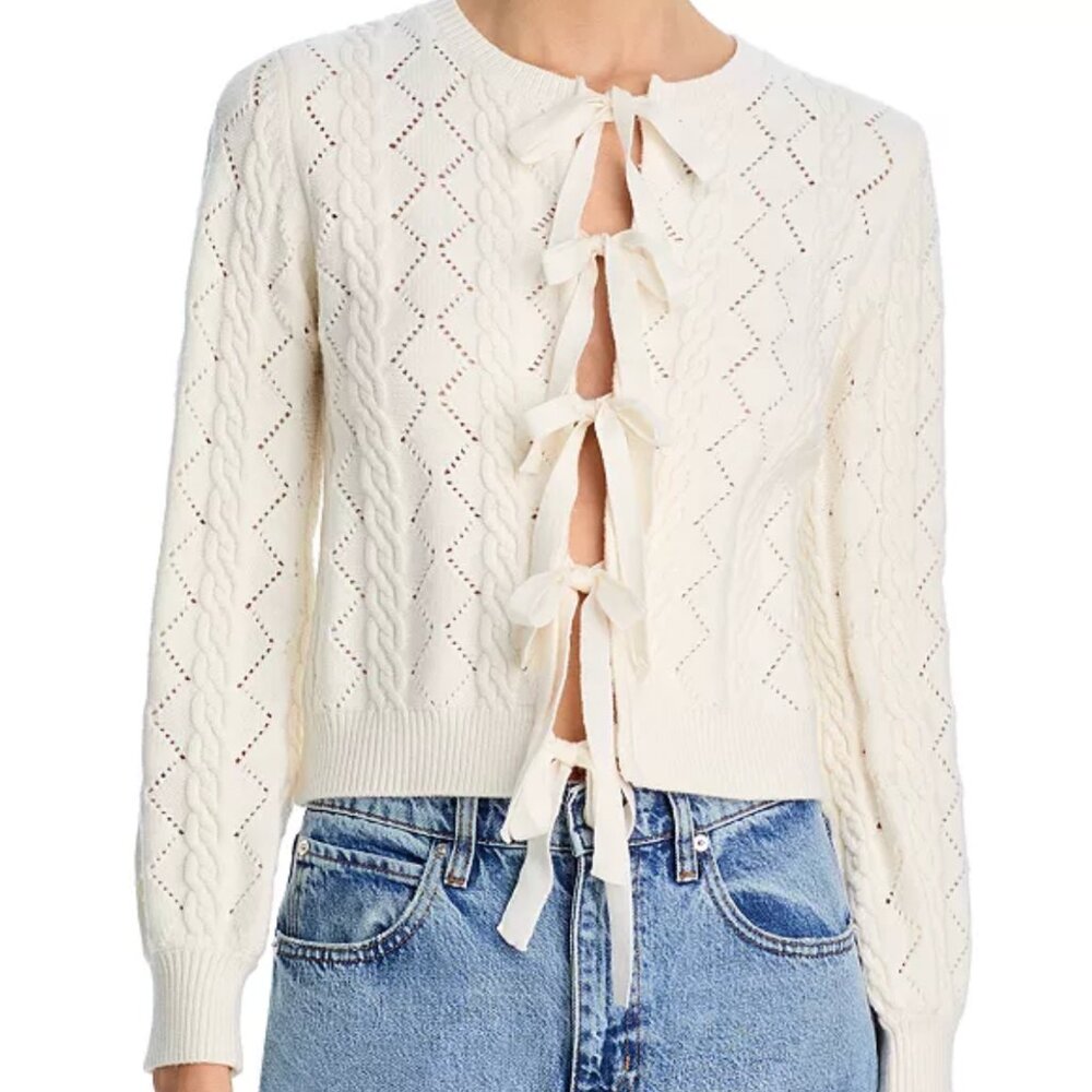 WAYF Pixie Tie Front Cardigan NEW